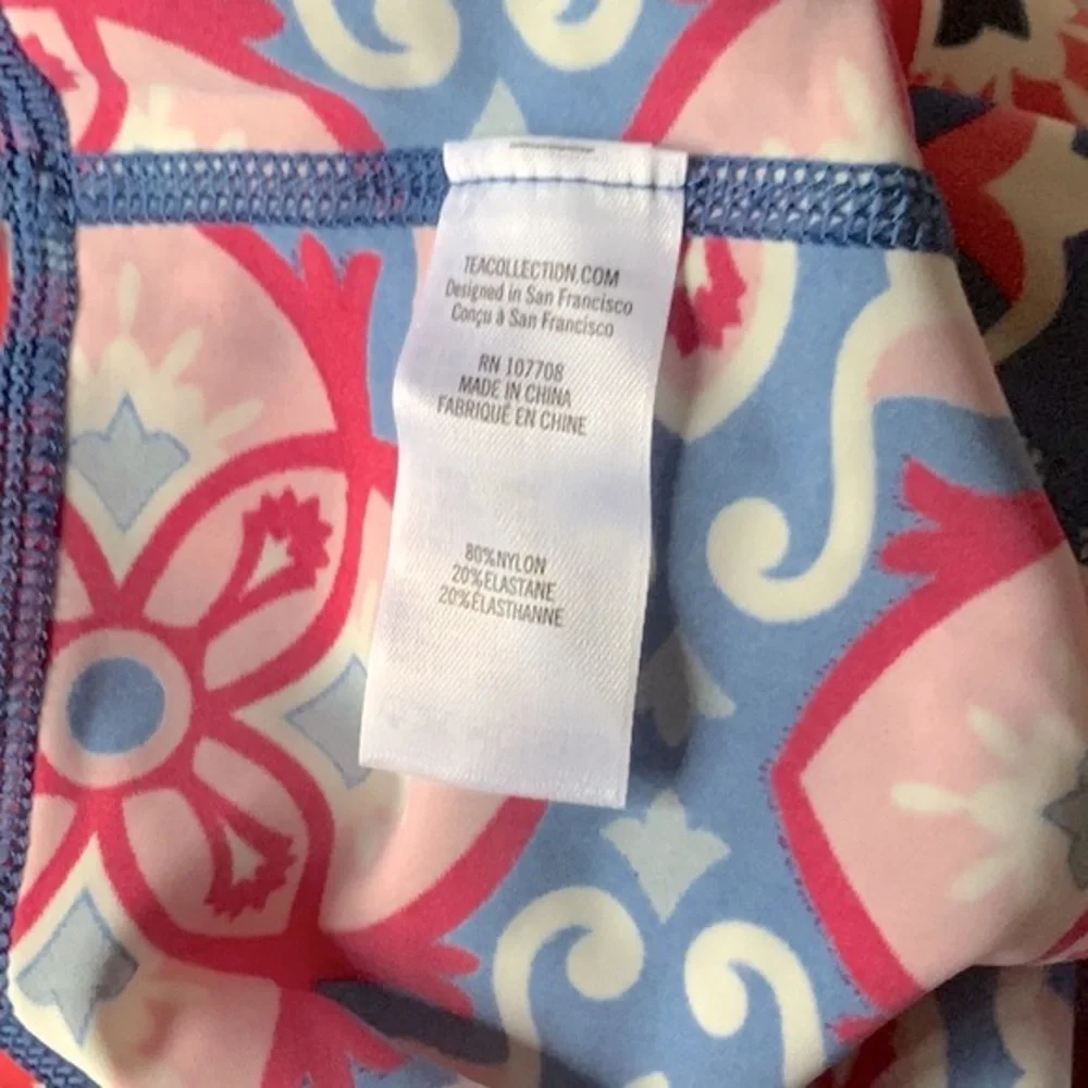 Tea Collection Red and Blue Kids Swim Rashguard in size 7